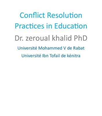 خرید و دانلود نسخه کامل کتاب Conflict resolution Practices in education