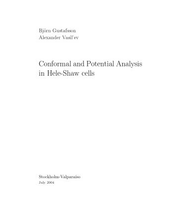 خرید و دانلود نسخه کامل کتاب Conformal and potential analysis in Hele-Shaw cells