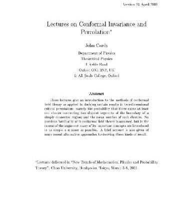 خرید و دانلود نسخه کامل کتاب Conformal invariance and percolation