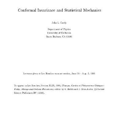 خرید و دانلود نسخه کامل کتاب Conformal invariance and statistical mechanics