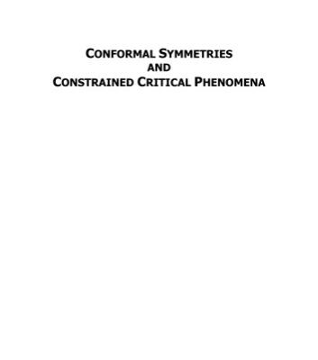 خرید و دانلود نسخه کامل کتاب Conformal symmetries and constrained critical phenomena