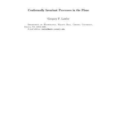 خرید و دانلود نسخه کامل کتاب Conformally Invariant Processes in the Plane