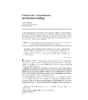 خرید و دانلود نسخه کامل کتاب Constraints, Compromises, And Decision Making