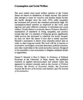 خرید و دانلود نسخه کامل کتاب Consumption and Social Welfare: Living Standards and their Distribution in the United States