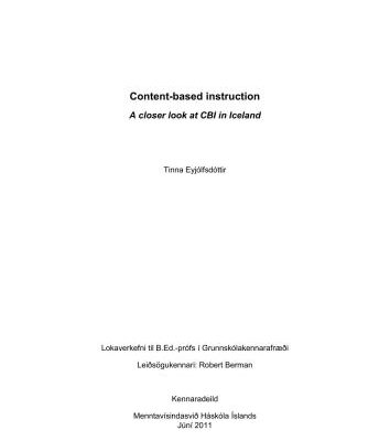 خرید و دانلود نسخه کامل کتاب Content-based instruction. A closer look at CBI in Iceland