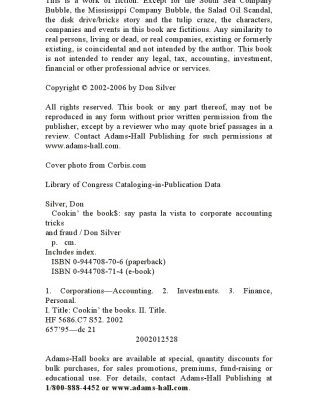 خرید و دانلود نسخه کامل کتاب Cookin’ the Book$: Say Pasta la Vista to Corporate Accounting Tricks and Fraud