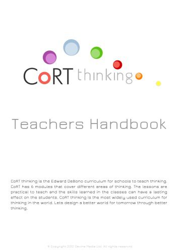 خرید و دانلود نسخه کامل کتاب CoRT Thinking Teachers Handbook_68cfa174f1d92.jpeg خرید و دانلود نسخه کامل کتاب CoRT Thinking Teachers Handbook