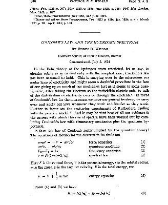 خرید و دانلود نسخه کامل کتاب Coulombs Law and the Hydrogen Spectrum