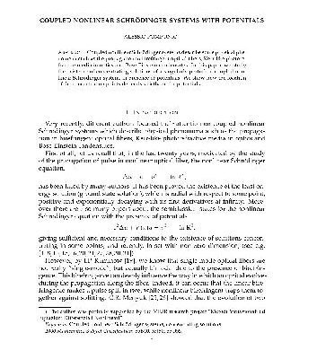 خرید و دانلود نسخه کامل کتاب Coupled nonlinear Schrodinger systems with potentials