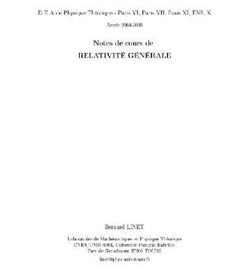 خرید و دانلود نسخه کامل کتاب Cours de Relativite generale