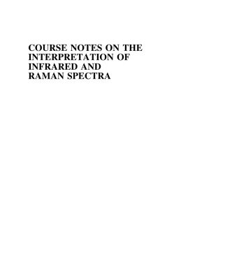 خرید و دانلود نسخه کامل کتاب Course notes on the interpretation of infrared and Raman spectra