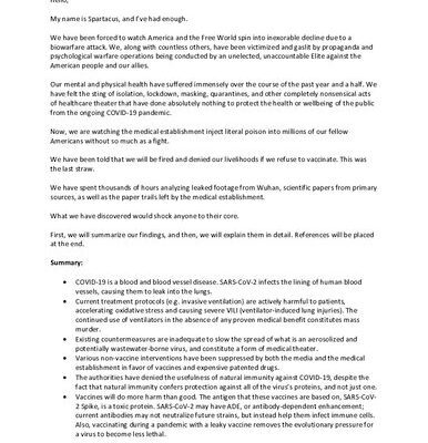 خرید و دانلود نسخه کامل کتاب COVID-19 – The Spartacus Letter