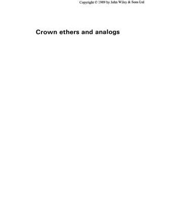خرید و دانلود نسخه کامل کتاب Crown ethers and analogs