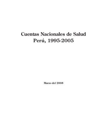 خرید و دانلود نسخه کامل کتاب Cuentas Nacionales de Salud Perú, 1995-2005