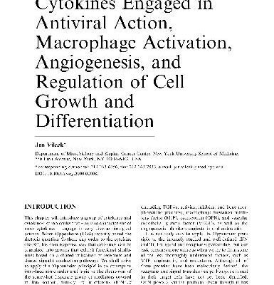 خرید و دانلود نسخه کامل کتاب Cytokines Engaged in Antiviral Action, Macrophage Activation, Angiogenesis, and Regulation of Cell Growth and Differentiation