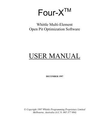 خرید و دانلود نسخه کامل کتاب Инструкция по пользованию оптимизатора карьеров Four-X Whittle (на английском)