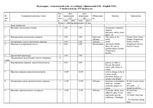 خرید و دانلود نسخه کامل کتاب Календарно-тематическое планирование по английскому языку к учебнику О.В. Афанасьевой. 8 класс