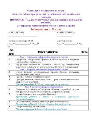 خرید و دانلود نسخه کامل کتاب Календарно-тематичне планування з інформатики у 9 класі