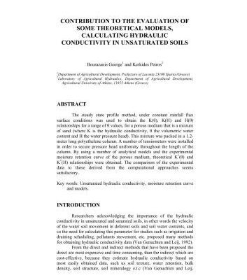 خرید و دانلود نسخه کامل کتاب Сontribution to the evaluation of some theoretical models, calculating hydraulic conductivity in unsaturated soils