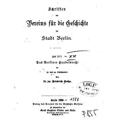 خرید و دانلود نسخه کامل کتاب Das Berliner Handelsrecht im XIII. und XIV. Jahrhundert