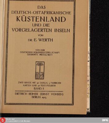 خرید و دانلود نسخه کامل کتاب Das deutsch-ostafrikanische Küstenland und die vorgelagerten Inseln