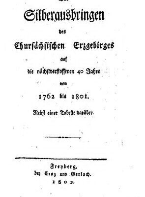 خرید و دانلود نسخه کامل کتاب Das Silberausbringen des Chursächsischen Erzgebirges auf die nächstverflossenen 40 Jahre von 1762 bis 1801