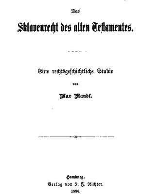 خرید و دانلود نسخه کامل کتاب Das Sklavenrecht des Alten Testaments. Eine rechtsgeschichtliche Studie
