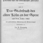 خرید و دانلود نسخه کامل کتاب Das Stadtbuch des alten Köln an der Spree aus dem Jahre 1442