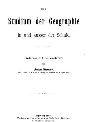 خرید و دانلود نسخه کامل کتاب Das Studium der Geographie in und ausser der Schule