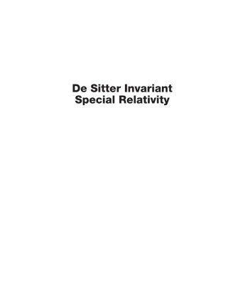 خرید و دانلود نسخه کامل کتاب De Sitter Invariant Special Relativity