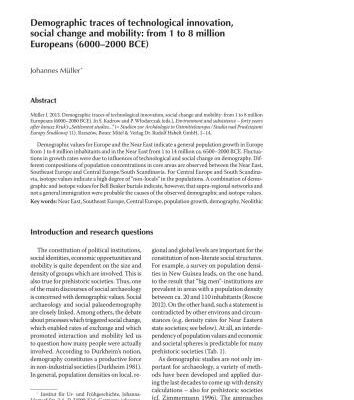 خرید و دانلود نسخه کامل کتاب Demographic traces of technological innovation, social change and mobility: from 1 to 8 million Europeans (6000-2000 BCE)
