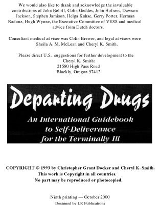 خرید و دانلود نسخه کامل کتاب Departing Drugs – An International Guidebook to Self-Deliverance for the Terminally Ill
