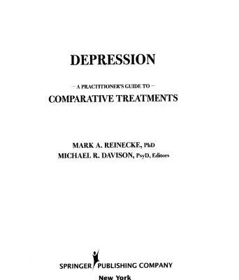 خرید و دانلود نسخه کامل کتاب Depression: A Practitioner’s Guide to Comparative Treatments (Springer Series on Comparative Treatments for Psychological Disorders)