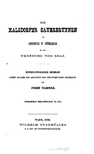 خرید و دانلود نسخه کامل کتاب Der Kalsdorfer Sauerbrunnen zu Großsulz in Steiermark in der Umgebung von Graz_68c11167df58b.jpeg خرید و دانلود نسخه کامل کتاب Der Kalsdorfer Sauerbrunnen zu Großsulz in Steiermark in der Umgebung von Graz
