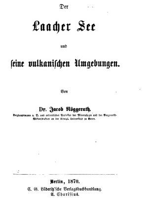 خرید و دانلود نسخه کامل کتاب Der Laacher See und seine vulkanischen Umgebungen