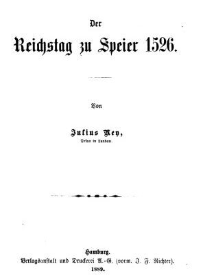 خرید و دانلود نسخه کامل کتاب Der Reichstag zu Speier [Speyer] 1526