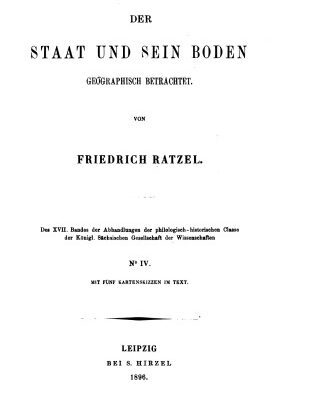 خرید و دانلود نسخه کامل کتاب Der Staat und sein Boden geographisch betrachtet