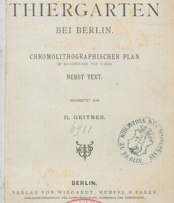 خرید و دانلود نسخه کامل کتاب Der Thiergarten [Tiergarten] bei Berlin