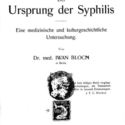خرید و دانلود نسخه کامل کتاب Der Ursprung der Syphilis: Eine medizinische und kulturgeschichtliche Untersuchung