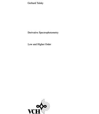 خرید و دانلود نسخه کامل کتاب Derivative Spectrophotometry