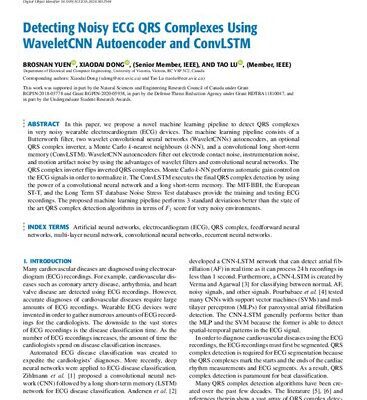 خرید و دانلود نسخه کامل کتاب Detecting Noisy ECG QRS Complexes Using WaveletCNN Autoencoder and ConvLSTM