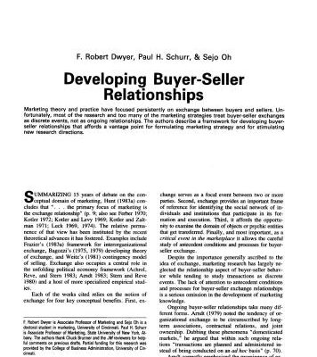خرید و دانلود نسخه کامل کتاب Developing buyer-selling relationships