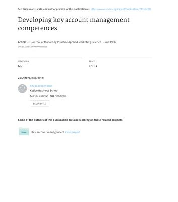خرید و دانلود نسخه کامل کتاب Developing key account management competences [article]