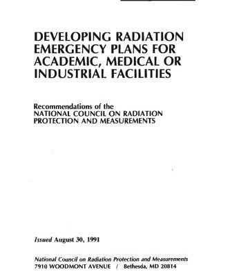 خرید و دانلود نسخه کامل کتاب Developing Radiation Emergency Plans for Academic, Medical or Industrial Facilities (Report Series, No 111)