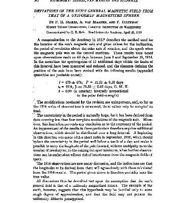 خرید و دانلود نسخه کامل کتاب Deviations of the Suns General Magnetic Field from That of a Uniformly Magnetized Sphere(en)(5s)