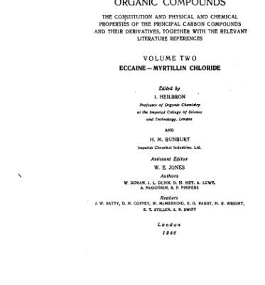 خرید و دانلود نسخه کامل کتاب Dictionary of organic compounds. – Eccaine – myrtillin chrloride