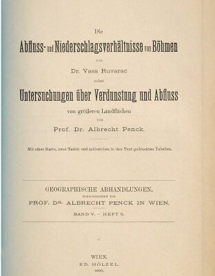 خرید و دانلود نسخه کامل کتاب Die Abfluss- und Niederschlagsverhältnisse von Böhmen von Dr. Vasa Ruvarac nebst Untersuchungen über Verdunstung und Abfluss von größeren Landflächen