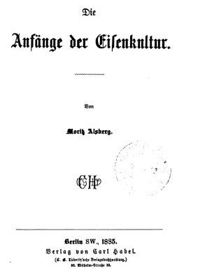 خرید و دانلود نسخه کامل کتاب Die Anfänge der Eisenkultur