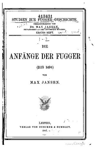 خرید و دانلود نسخه کامل کتاب Die Anfänge der Fugger (bis 1494)_68c26202c0cce.jpeg خرید و دانلود نسخه کامل کتاب Die Anfänge der Fugger (bis 1494)