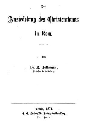خرید و دانلود نسخه کامل کتاب Die Ansiedelung des Christenthums in Rom